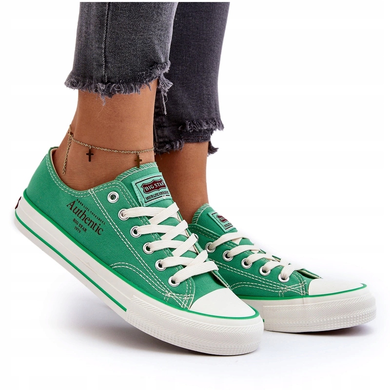 Trampki Damskie Materiałowe Big Star NN274240 Zielone 38