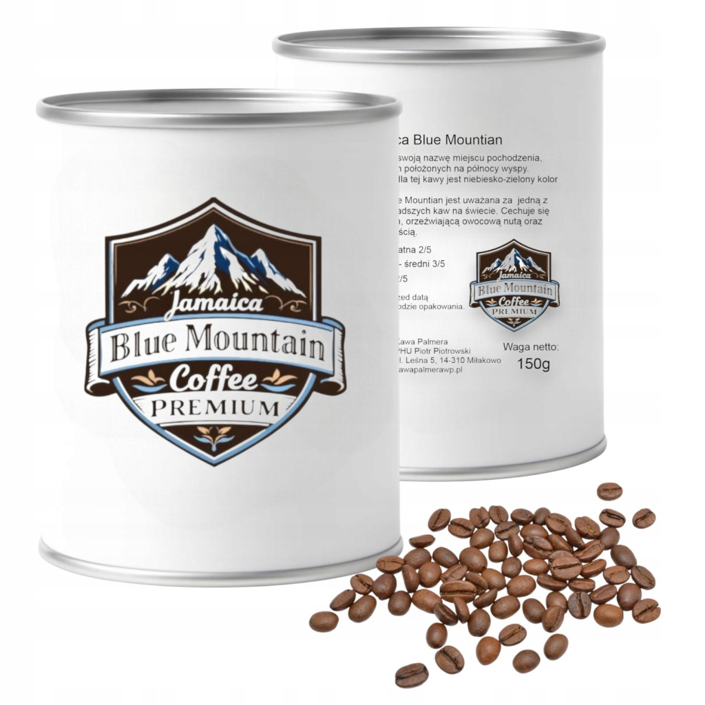 Levně Káva zrnková Jamaica Blue Montian v plechovce 100% arabika, 150 g jako dárek