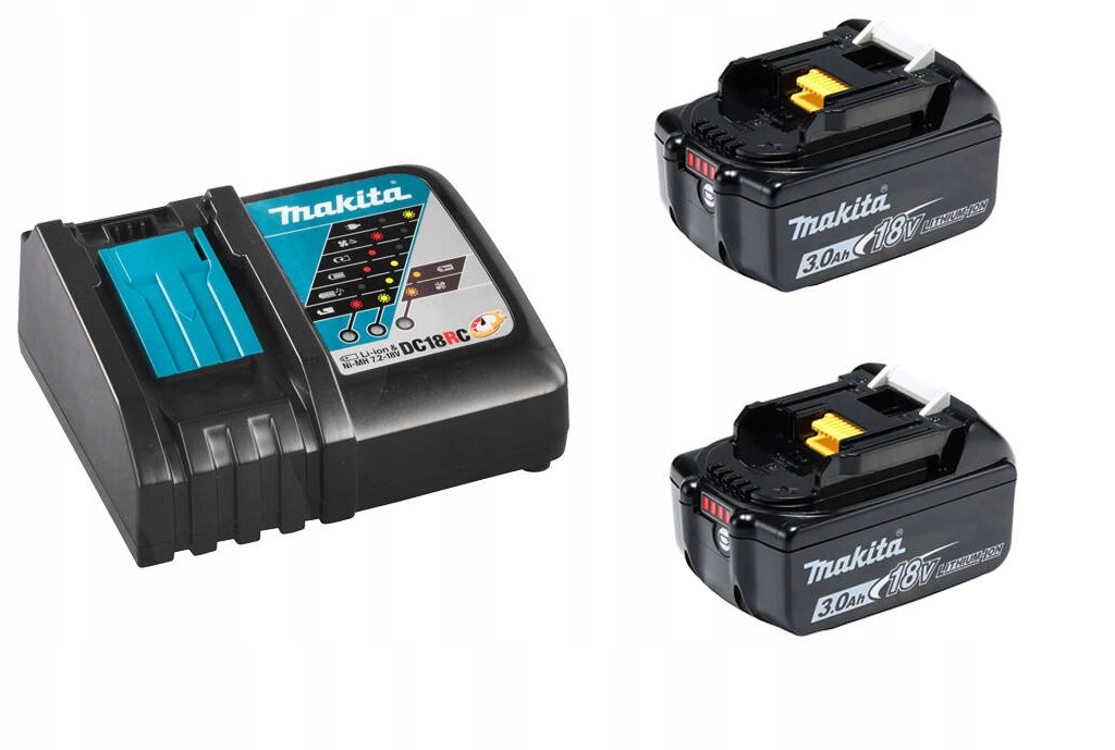 Makita Sada nabíječka DC18RC 2×BL1830B Akumulátor 3.0 Ah 18V Lxt Orig