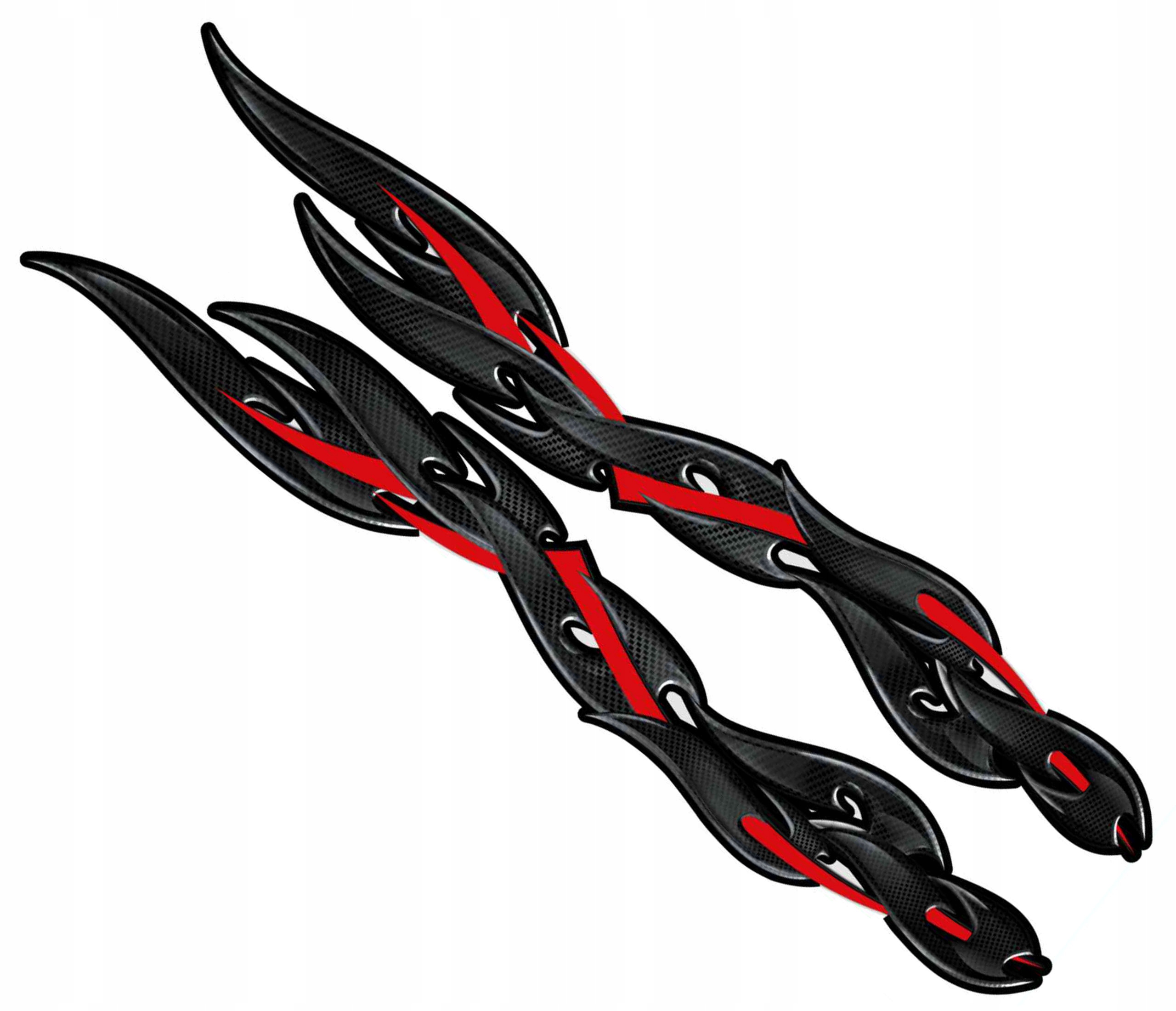 NAKLEJKA NAKLEJKI ROWER MOTOCYKL PASY CARBON RED Długość 340 mm