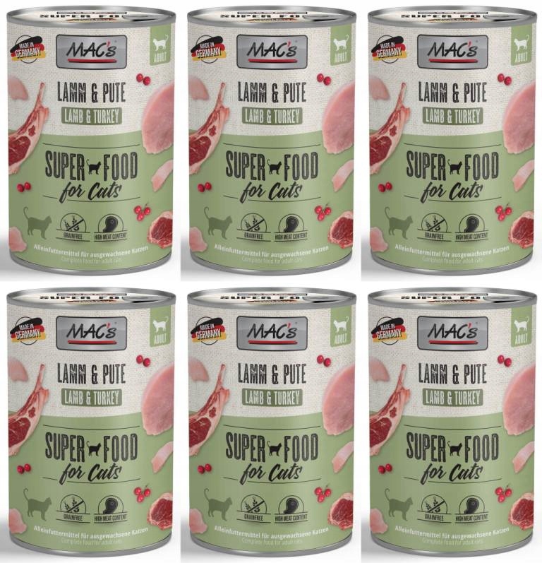 Levně MAC's Cat Jehněčí a Krůta maso 6 x 400 g