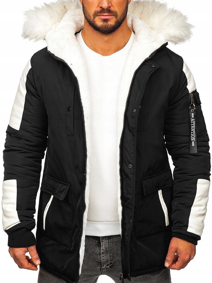 

Kurtka Zimowa Parka Męska Czarna JP5832 DENLEY_2XL