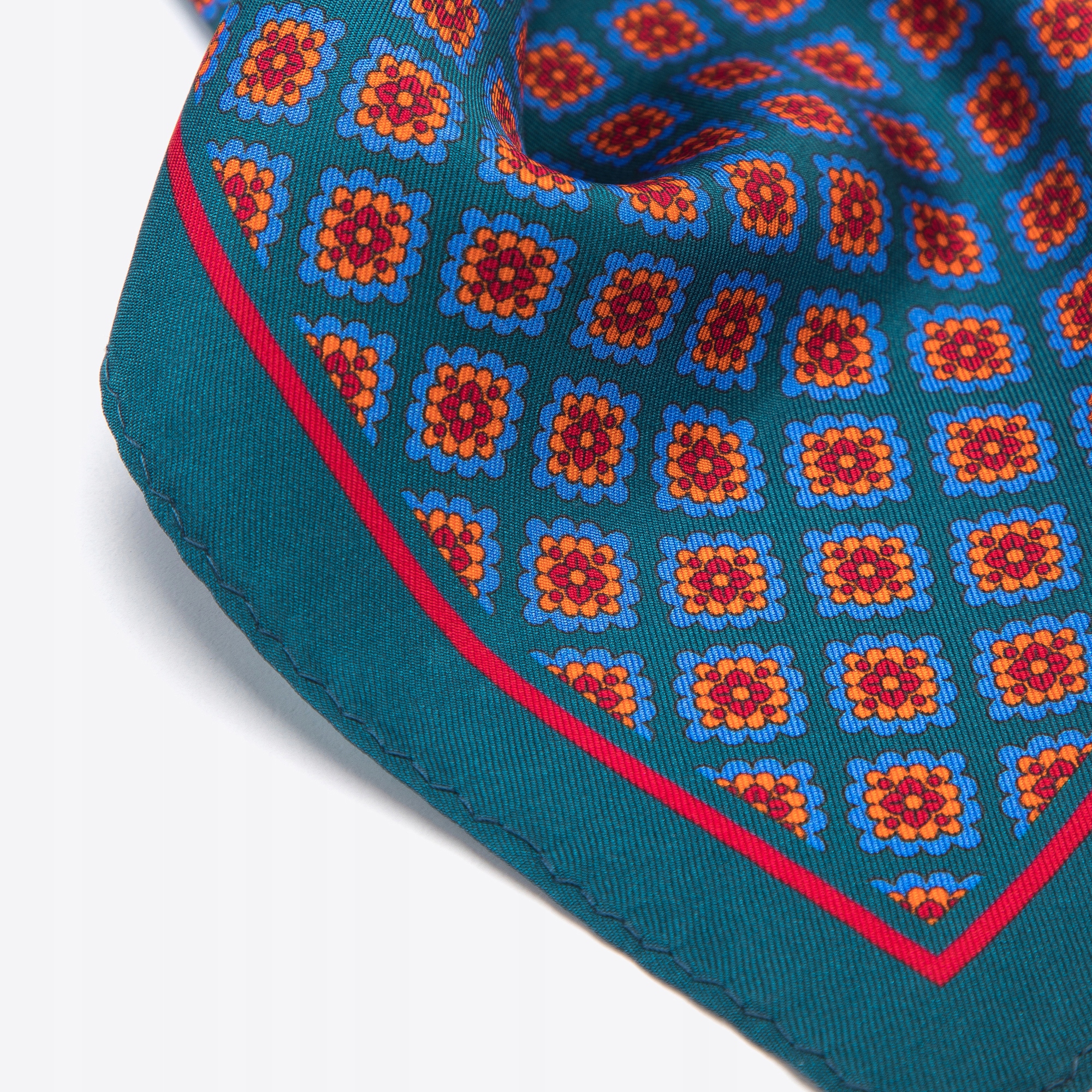 WITTCHEN poszetka jedwabna w geometryczne kwiaty Wzór dominujący bez wzoru