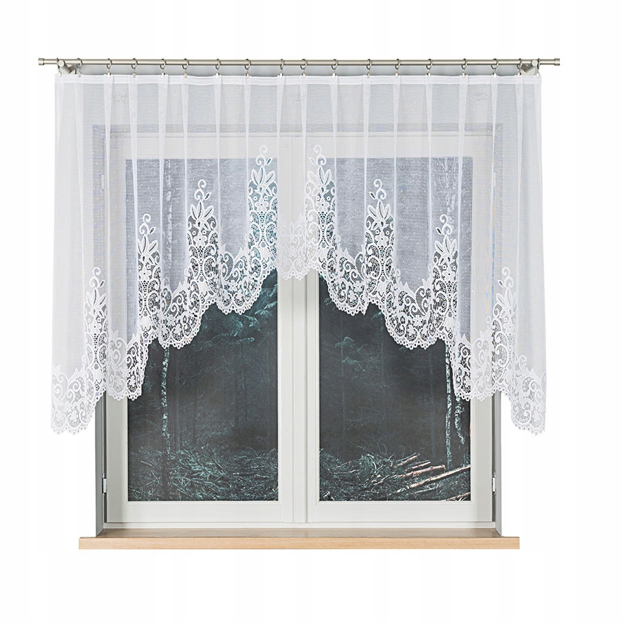 

Berenika Firanka biała żakard 120x300