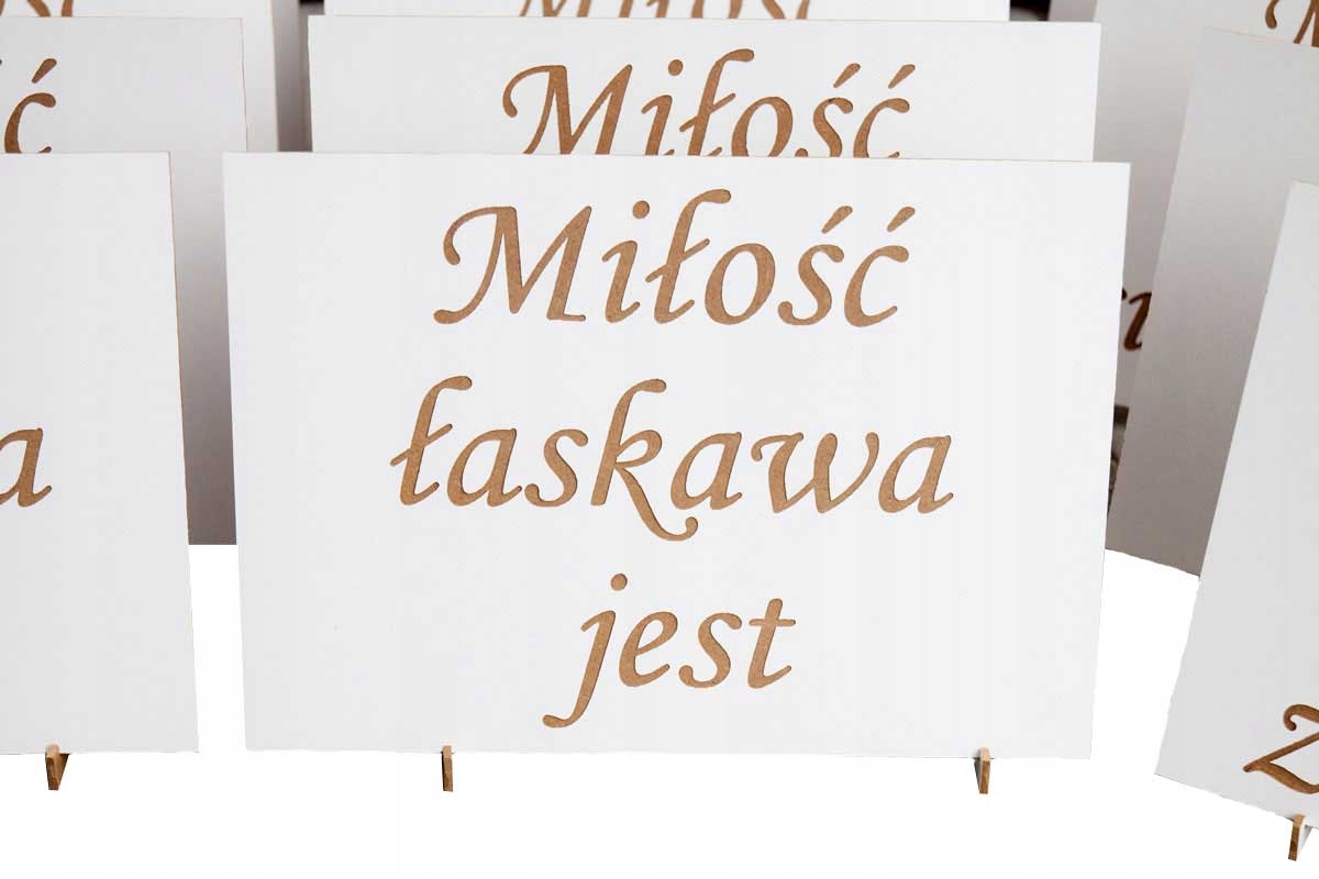 

Tabliczki 16 szt hymn o miłości 30x42 ślub wesele