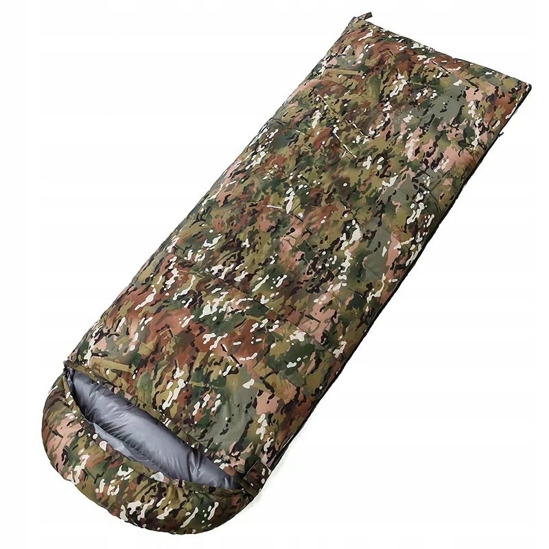 Termiczny śpiwór z puchem kaczym 95% w kamuflażu
