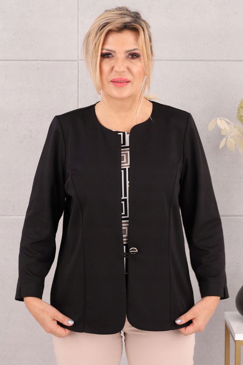 ŻAKIET ELEGANCKI KRÓTKI MARYNARKA POLSKI PRODUCENT DUŻE ROZMIARY Rozmiar 46