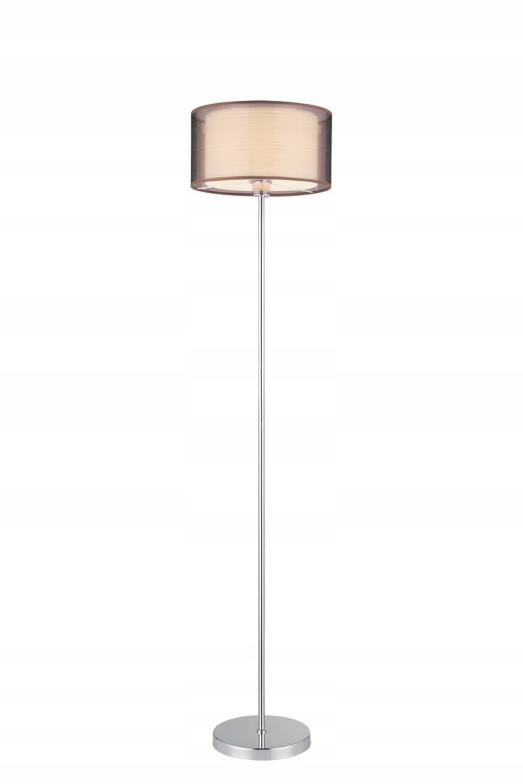 Stojacia lampa Rabalux Anastasia E27 chrómová, textilné tienidlo, 157 cm