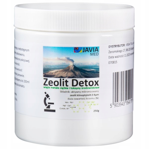 Zeolit Detox 250g proszek Aktywny Klinoptylolit Usuwa metale ciężkie