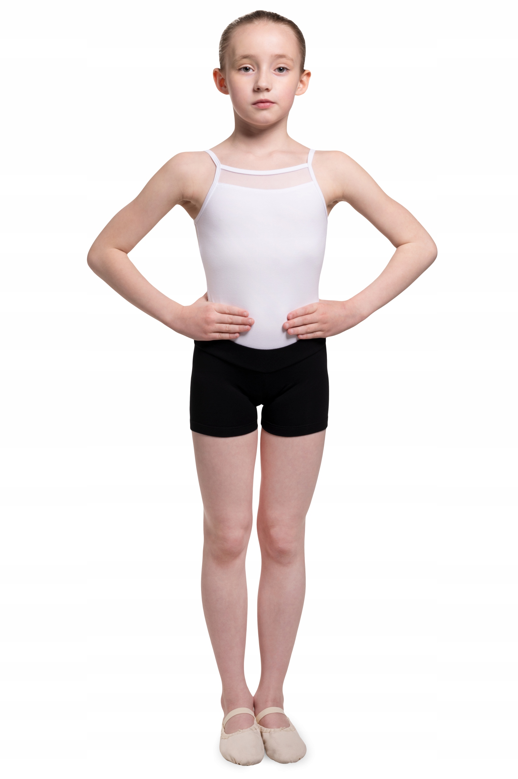 DZIEWCZĘCE SPODENKI GIMNASTYCZNE WF CZARNE 122/128 Rozmiar 122-128