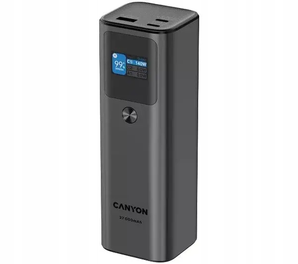Powerbank Canyon PB-2010 27000mAh PD140W 2x USB-C / USB-A Czarny