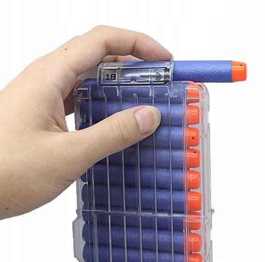 PRZEZROCZYSTY MAGAZYNEK CLIP NA 18 STRZAŁ DO NERF Marka inna