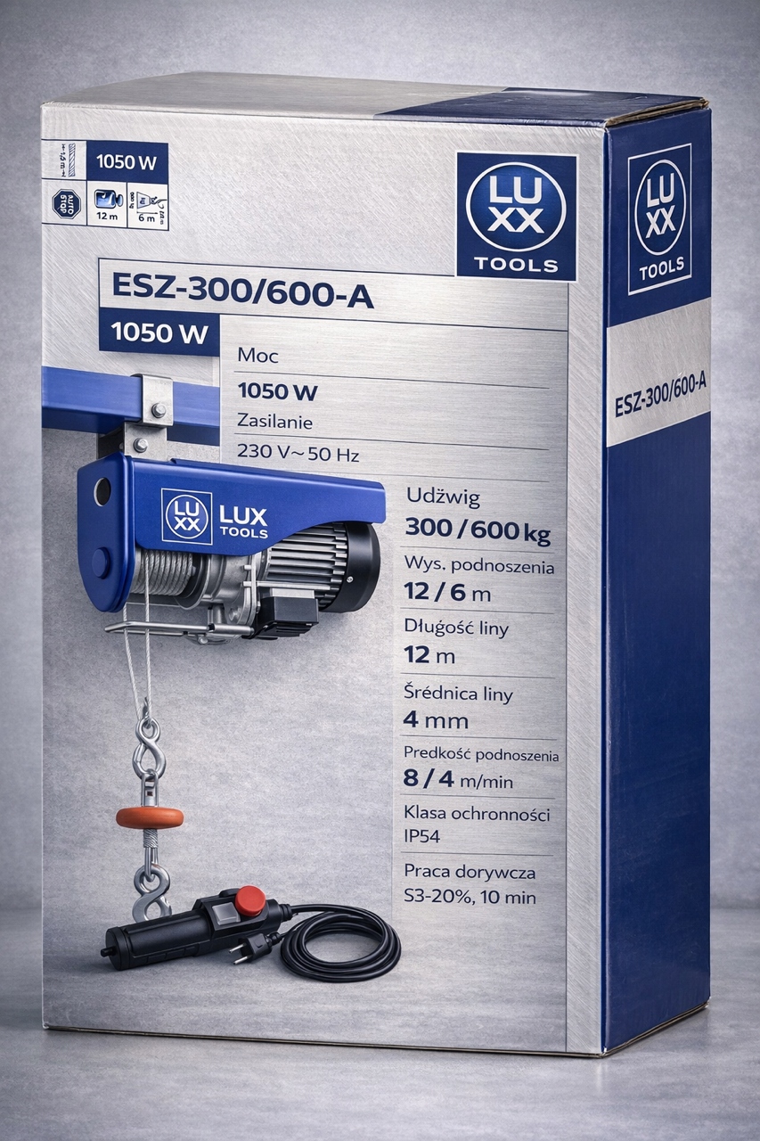Wyciągarka Elektryczna Linowa Lux Tools Esz 300/600-A 300/600 Kg