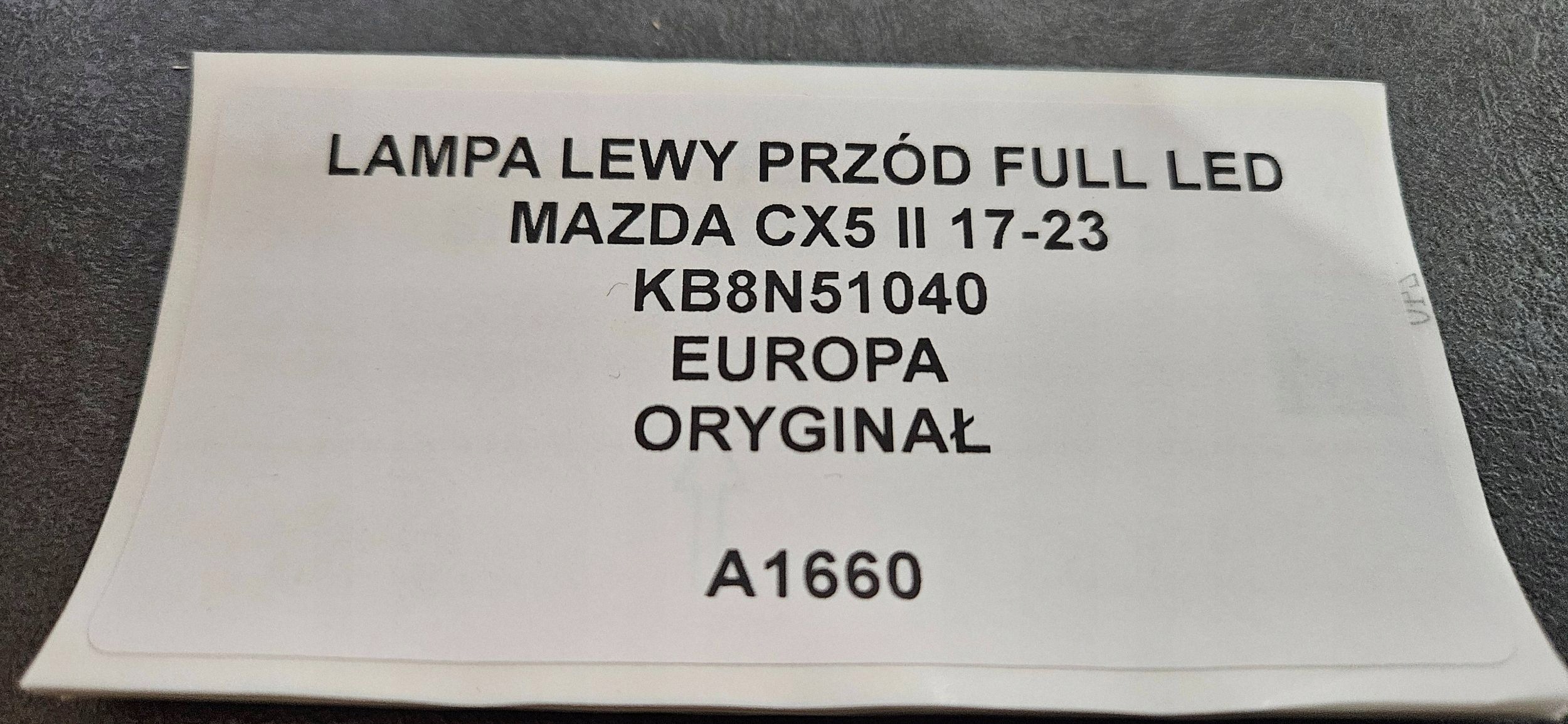 light left front FULL LED MAZDA CX5 II 17-23 original KB8N51040