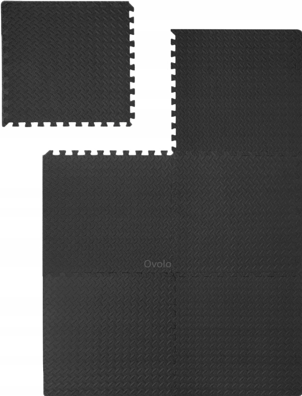 Podłoga gumowa Puzzle do siłowni Mata pod sprzęt ochronna czarna 1,2x1,8m