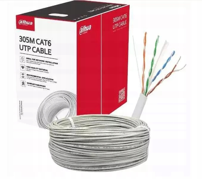 Kabel Sieciowy Kat .6E Teleinformatyczny Skrętka Utp Dahua PFM920I-6UNC