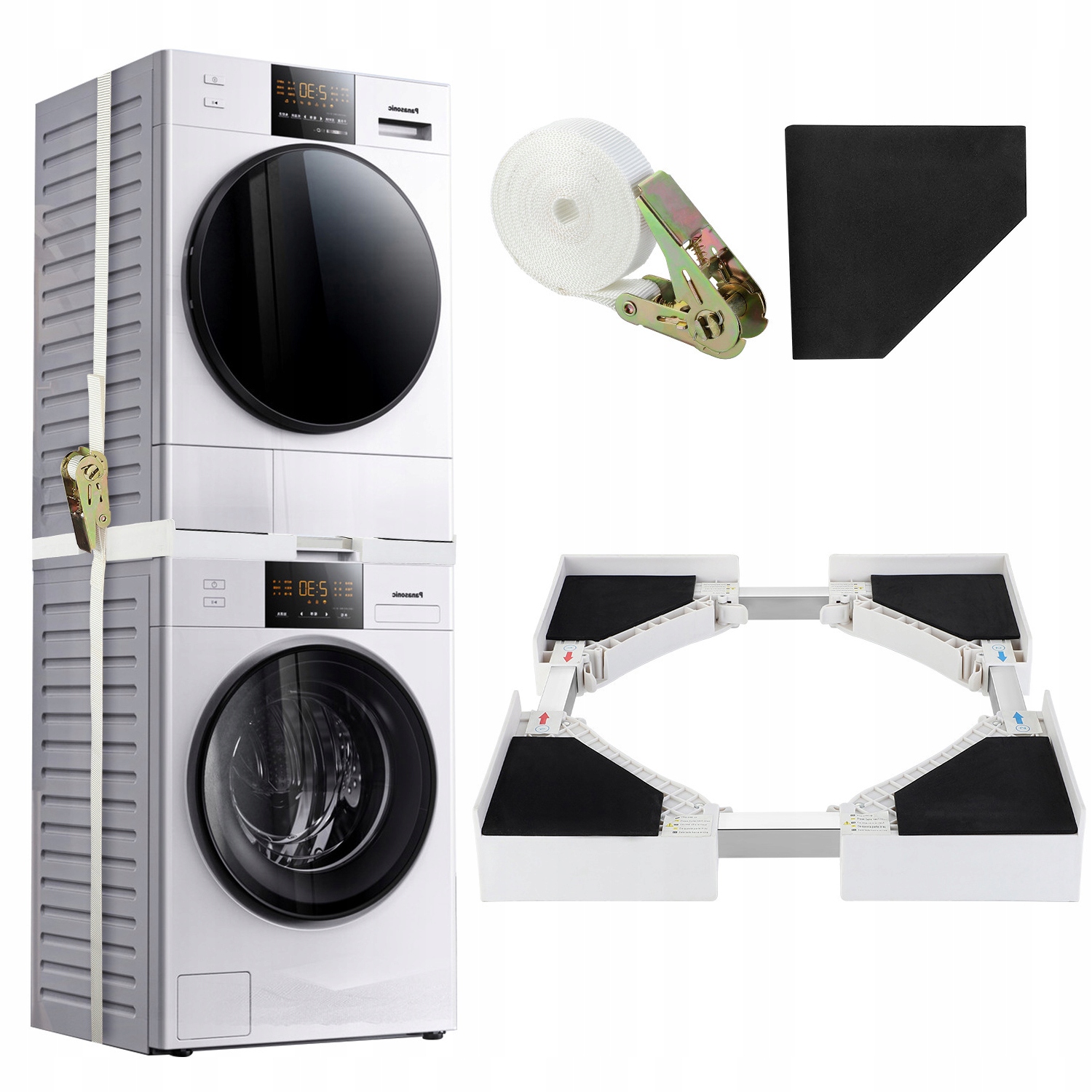 Stojak Na Pralkę Suszarkę Uniwersalny 46-72 cm 4 Mat Mata Antypoślizgowa