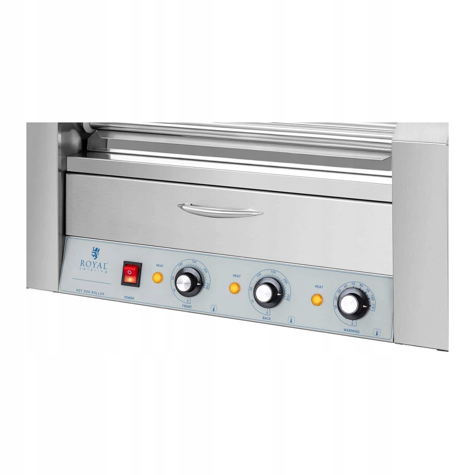 PODGRZEWACZ ROLKOWY 7 ROLEK Z SZUFLADĄ GRZEWCZĄ Marka Royal Catering