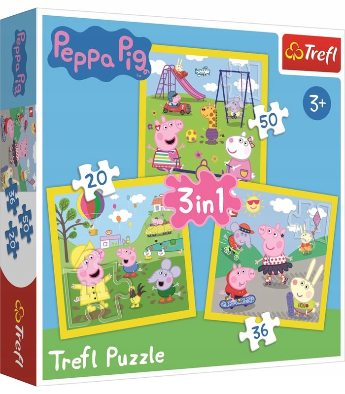 

Świnka Peppa puzzle układanka bajka 3w1 z Pepą