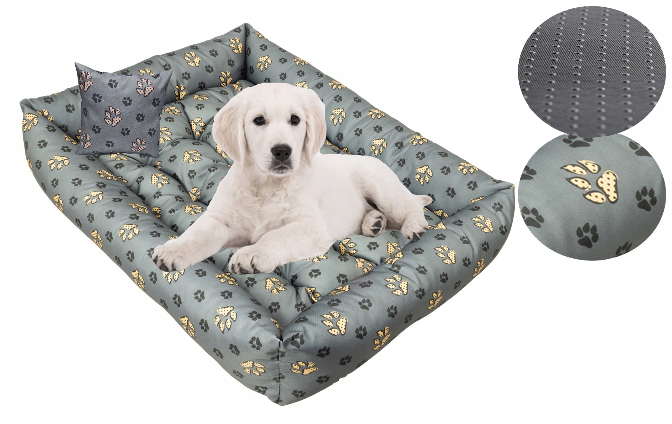 Levně Pelíšek 95x75 Voděodolná Šedá barevné tlapky