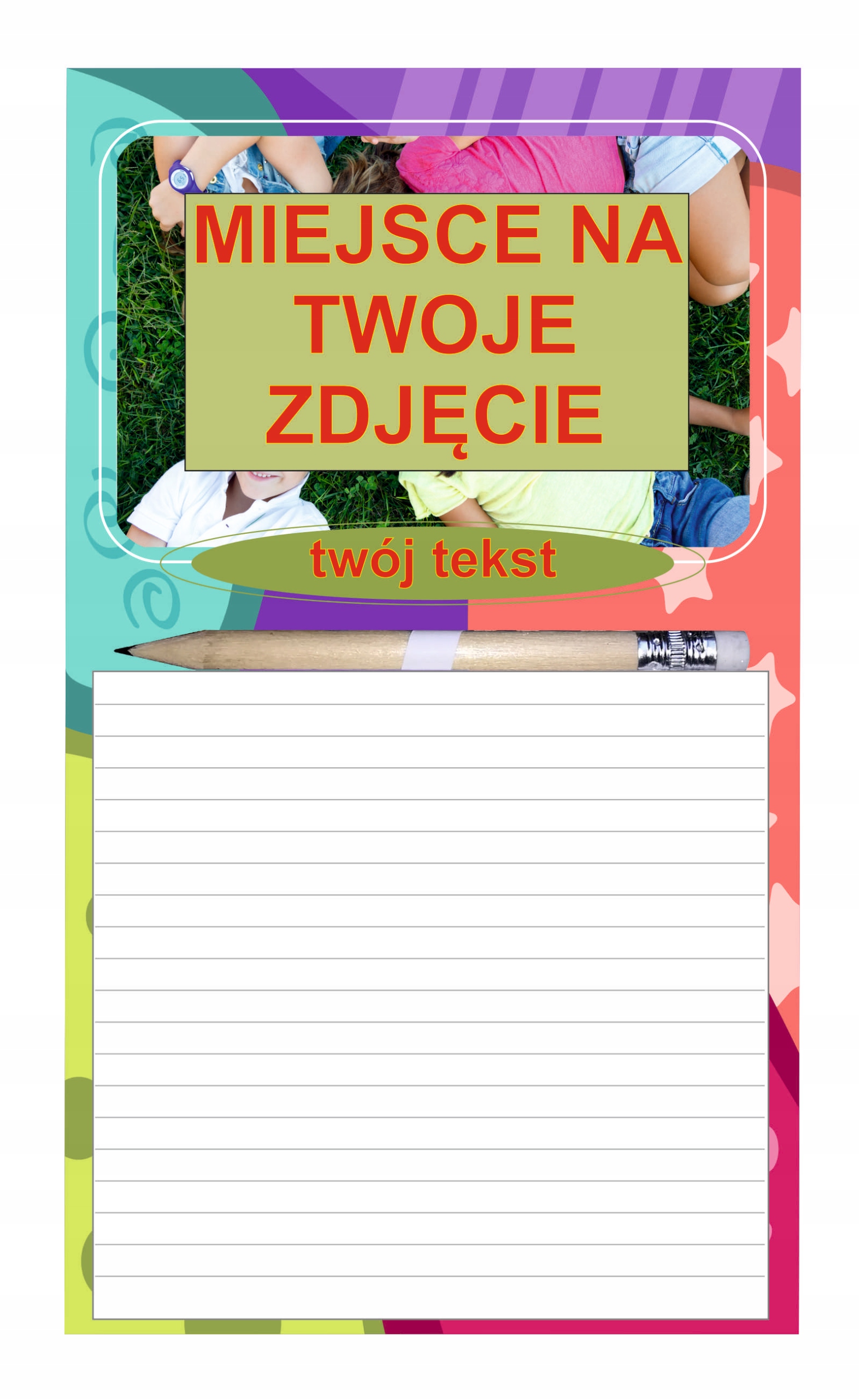

Koniec roku szkolnego Notes z magnes ze zdjęciem