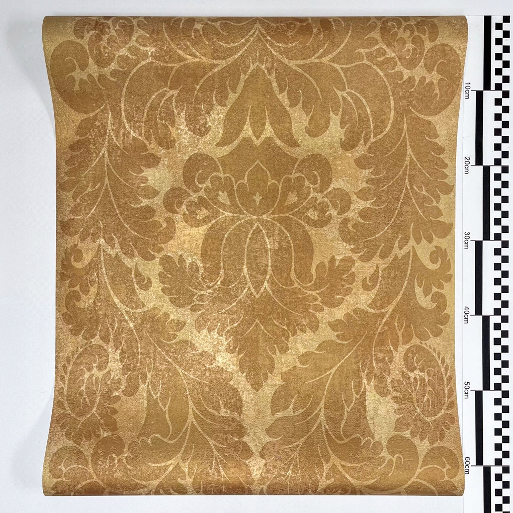TAPETA PRZECIERANY ZŁOTY BRĄZ ORNAMENT GLAMOUR PAŁACOWA DAMASK STYL 14503 Długość 10 m