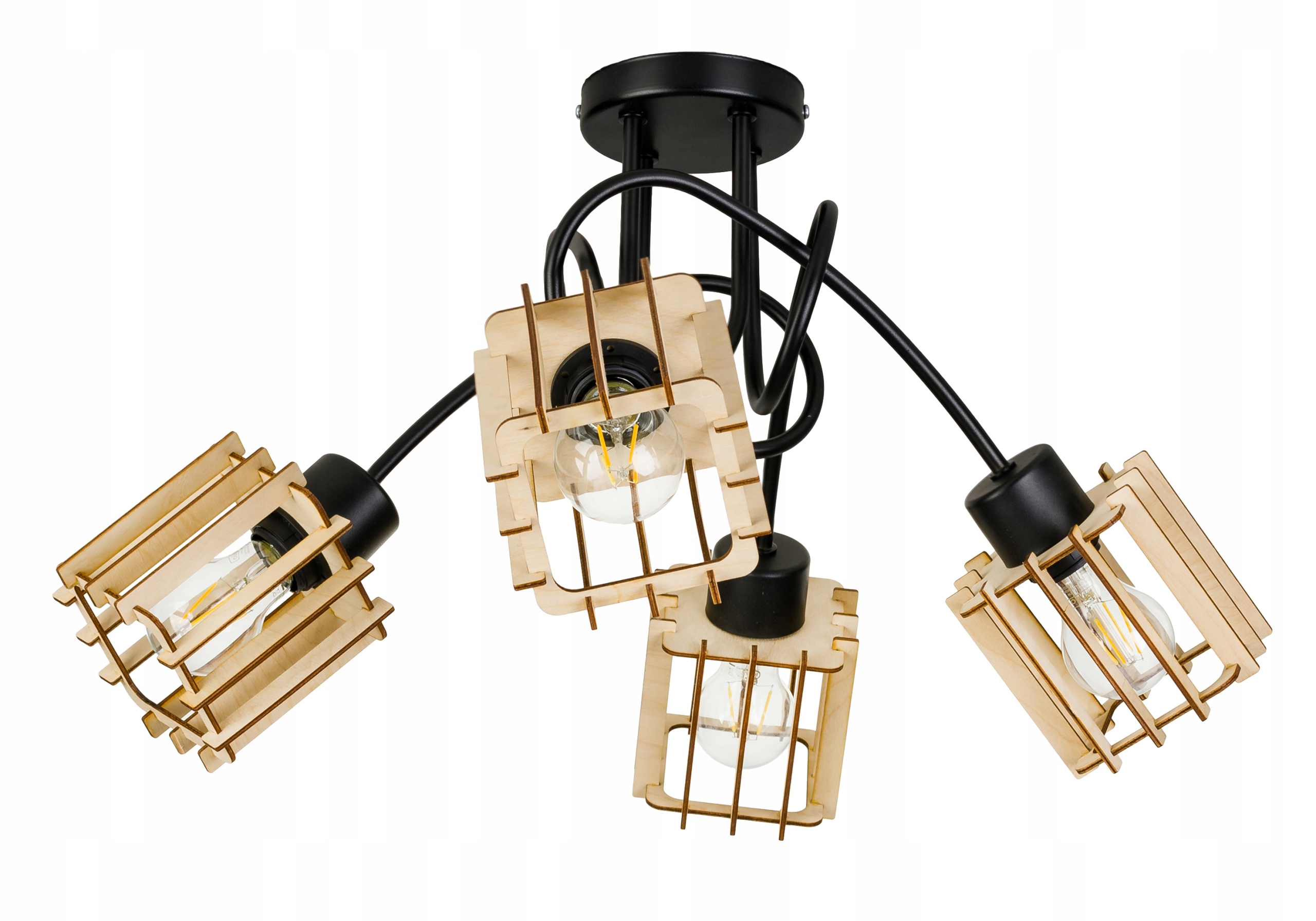 Stropní svítidlo závěsný lustr Loft dřevo na E27