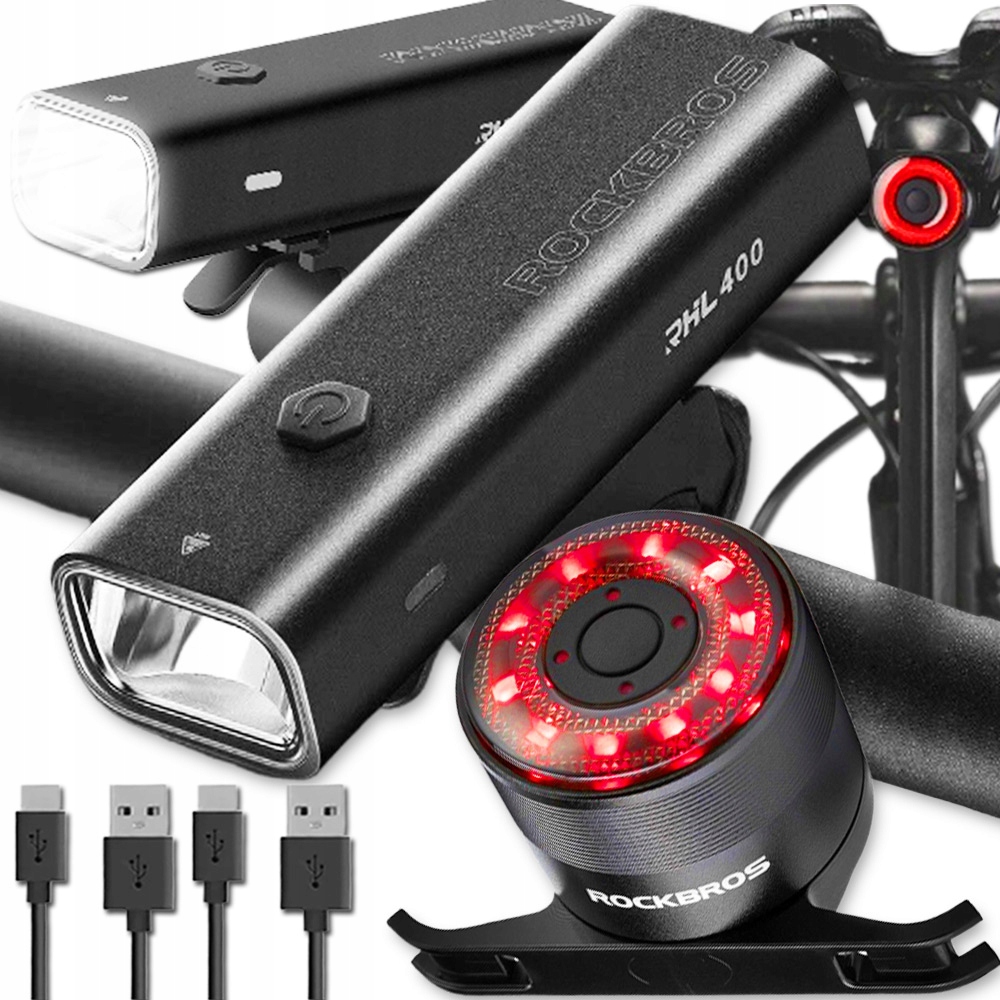 Zestaw Lampek Rowerowych Do Roweru Przód I Tył Usb Lampki Rowerowe Komplet