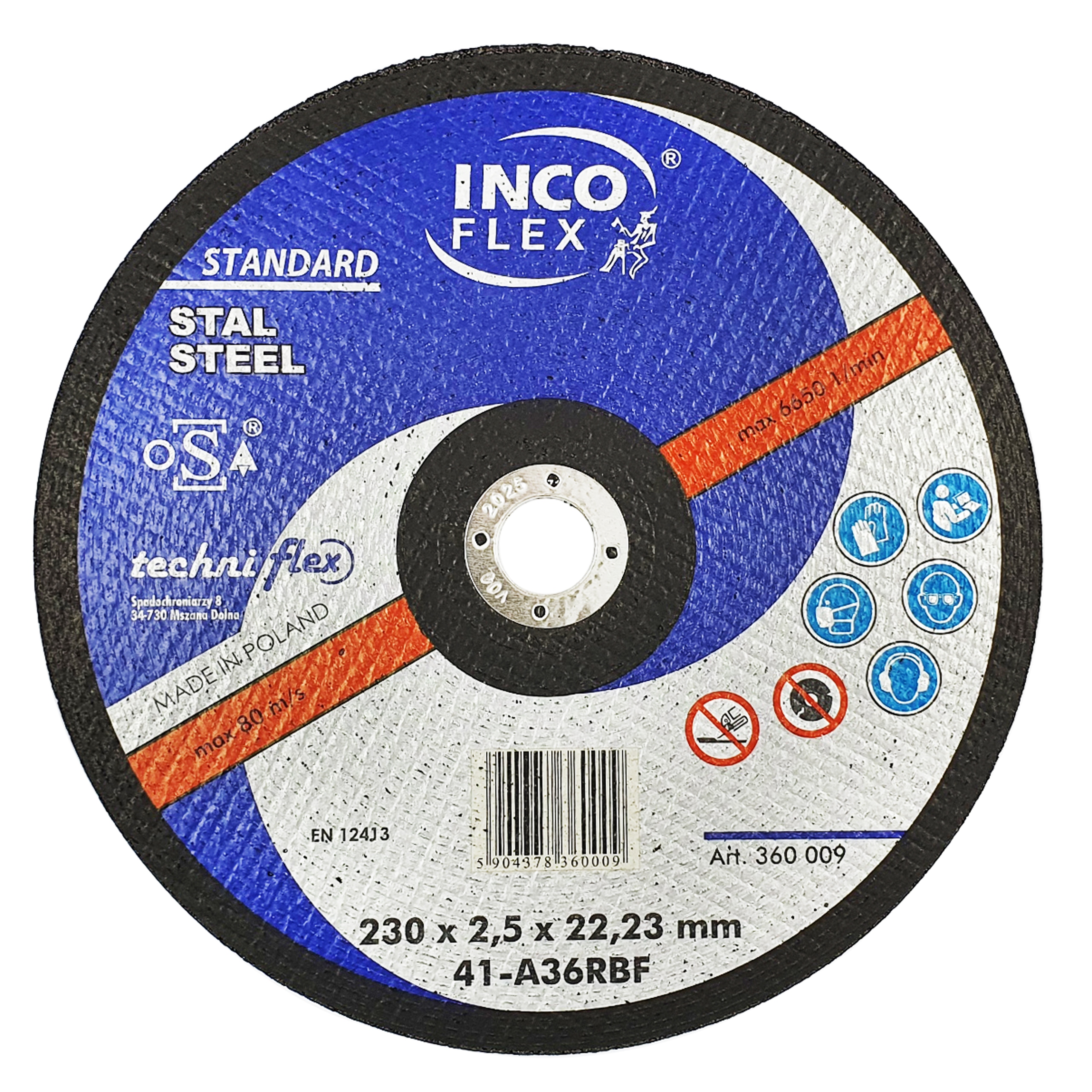 

Tarcze Do Cięcia Metalu Stali 230x2.5x22 Inco Flex