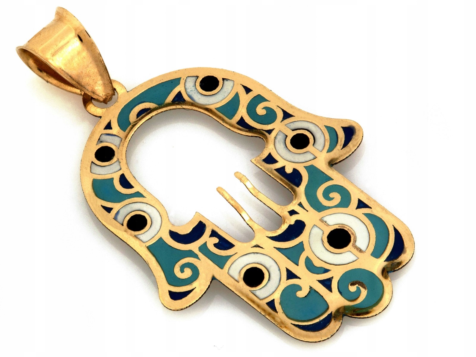 Přívěsek Ruka Fatimy Zlatý 585 14k 0.53g Smaltovaný originální jako dárek