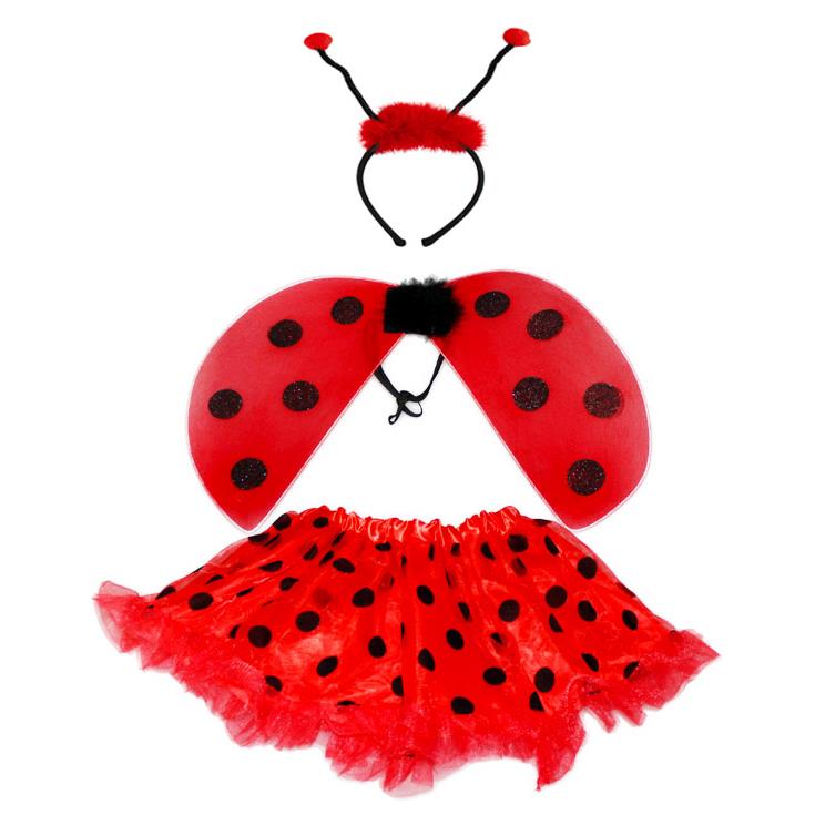 ZESTAW MAŁA BIEDRONKA SPÓDNICA SKRZYDEŁKA OPASKA