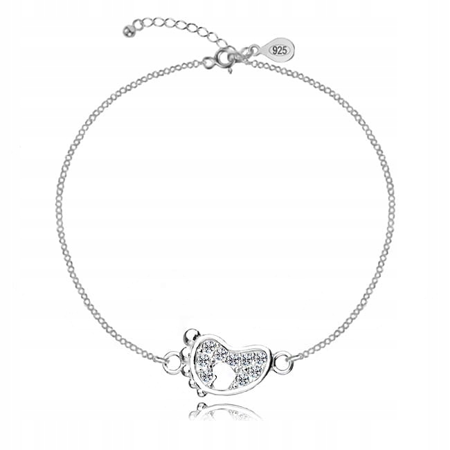 

Bransoletka srebrna stopka i Swarovski Pudełko!