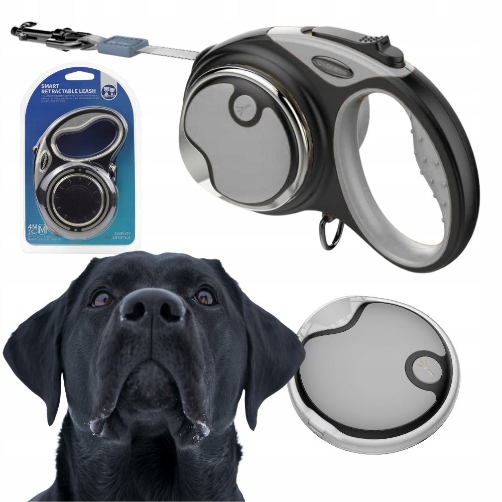 Vodítko Automatická Pro Psa Páska 5 m do 50 kg XL rolovací Dogness Led Svítilna