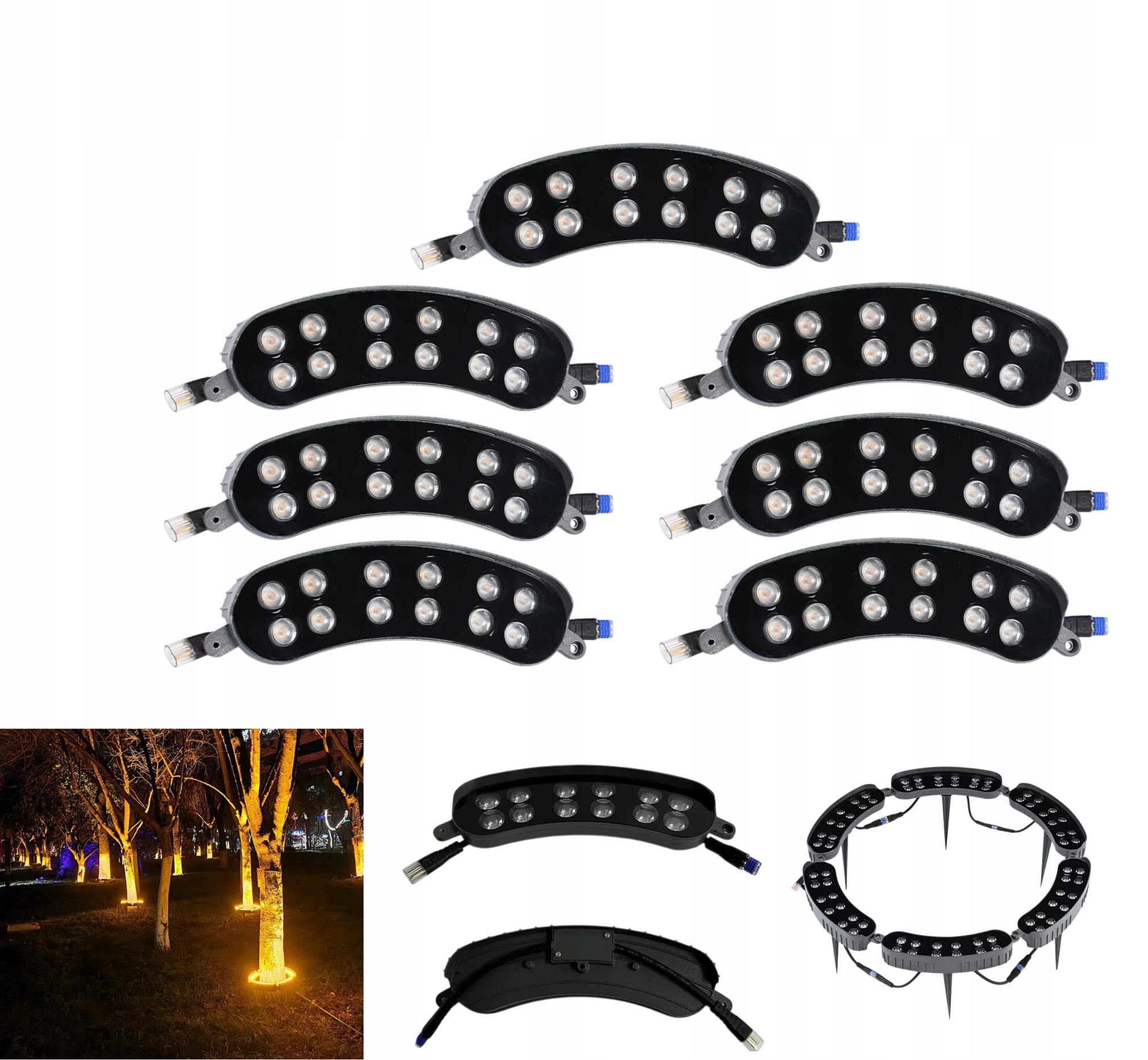 Modulárna Led lampa s podsvietením pre stromy 12W 24V IP65 teplá 3000K 7ks
