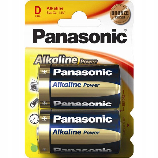 2 x Bateria alkaliczna Panasonic D R20 LR20 baterie