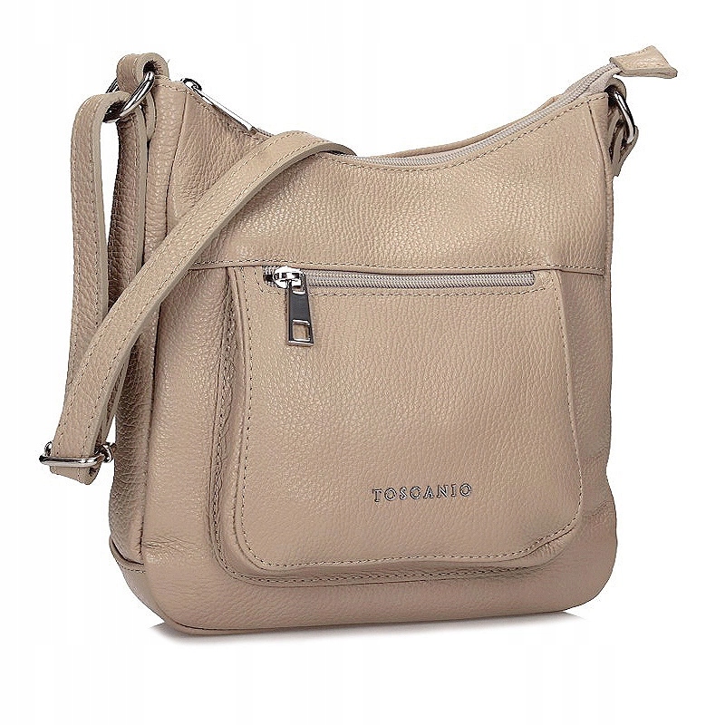 Dámská kabelka Toscanio F92 Béžová D05 kabelka přes rameno s kapsou na zip
