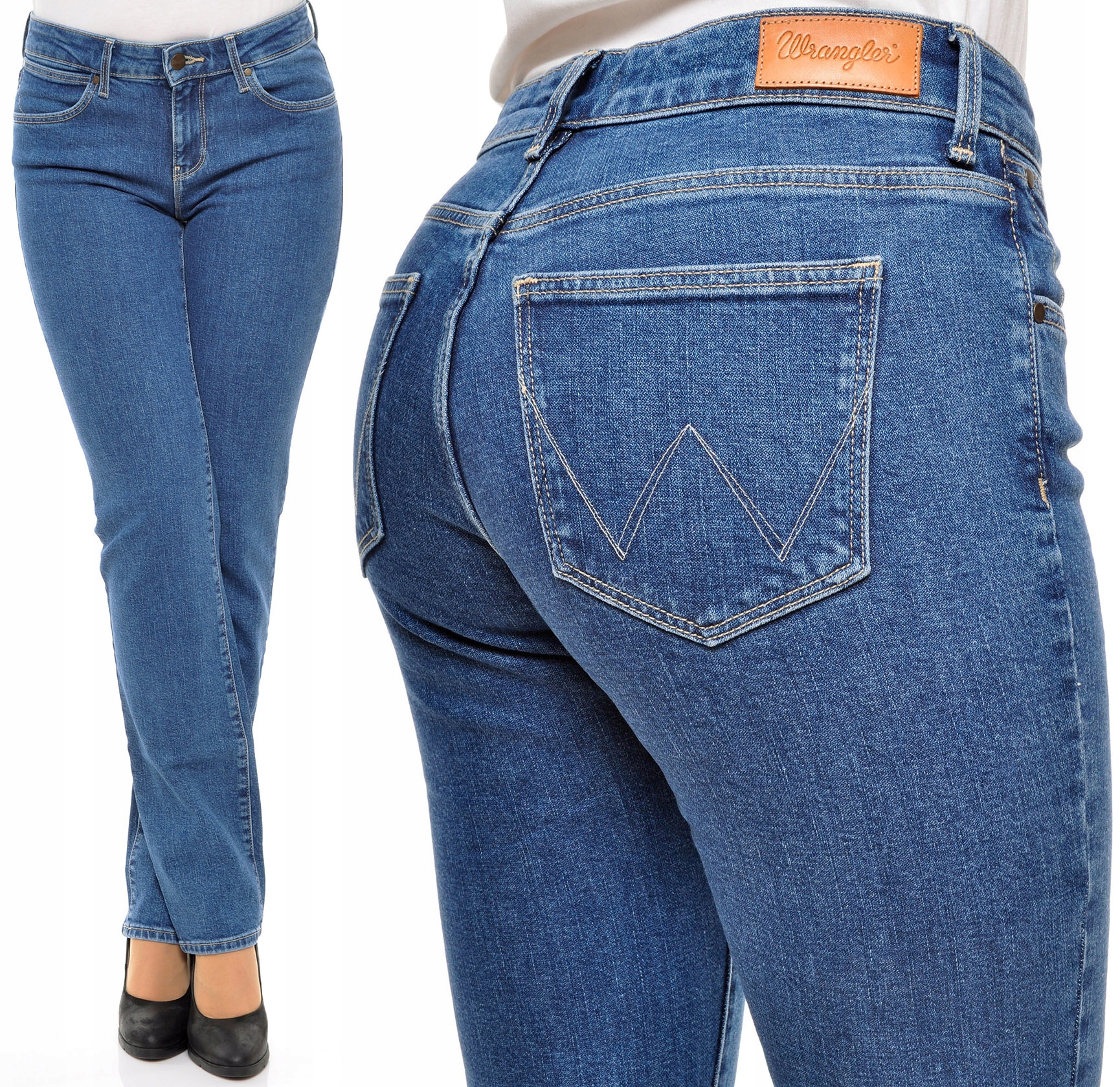 

Wrangler spodnie regular blue Straight W28 L34