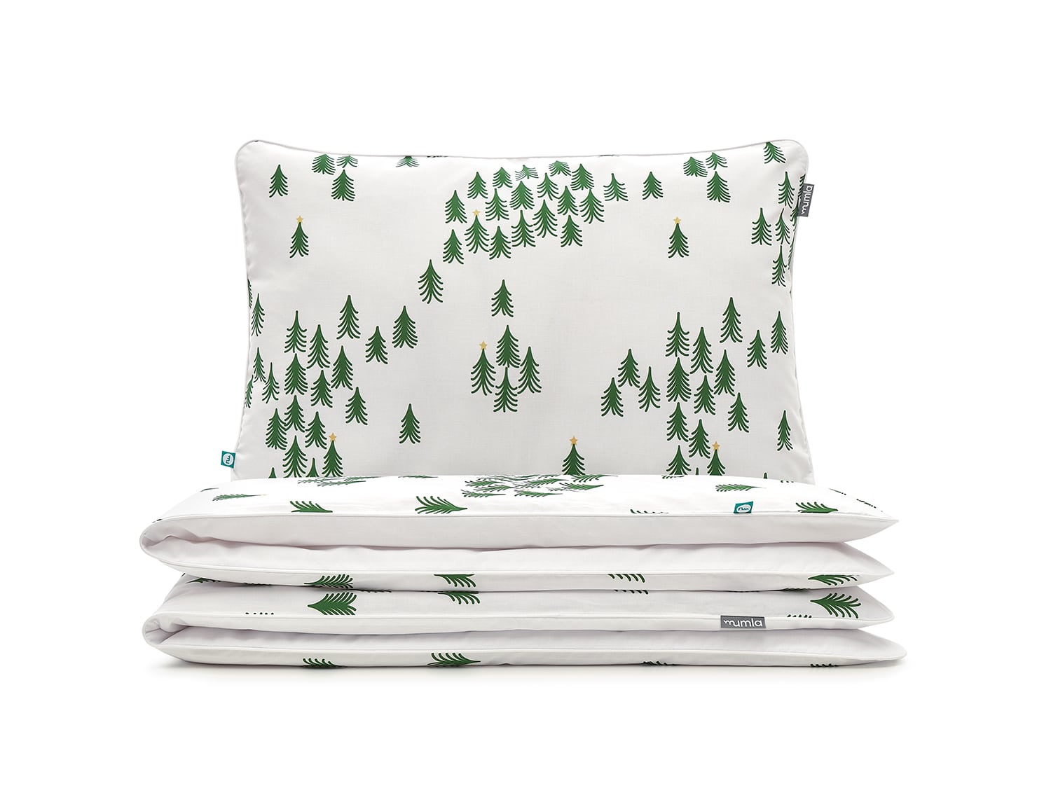 Posteľná Bielizeň Vianočné stromčeky 200x200 cm 2x 60x50 cm Mumla