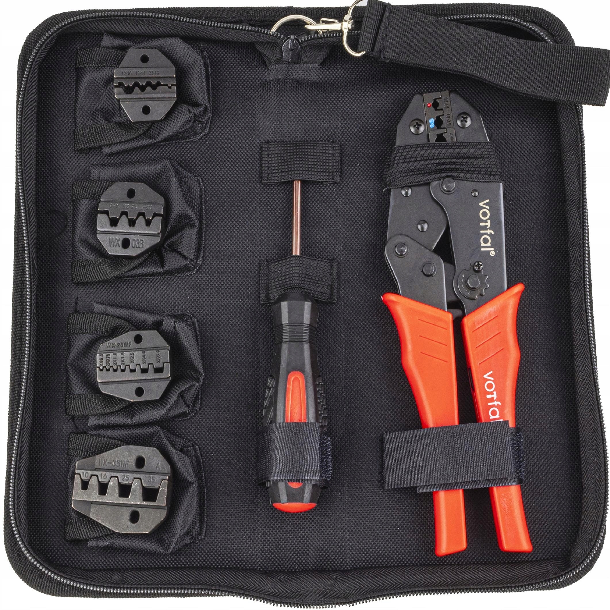 ZACISKARKA PRASKA DO KOŃCÓWEK KABLI KONEKTORÓW 5 MATRYC 0,5 mm² - 35 mm² Model V07242_1