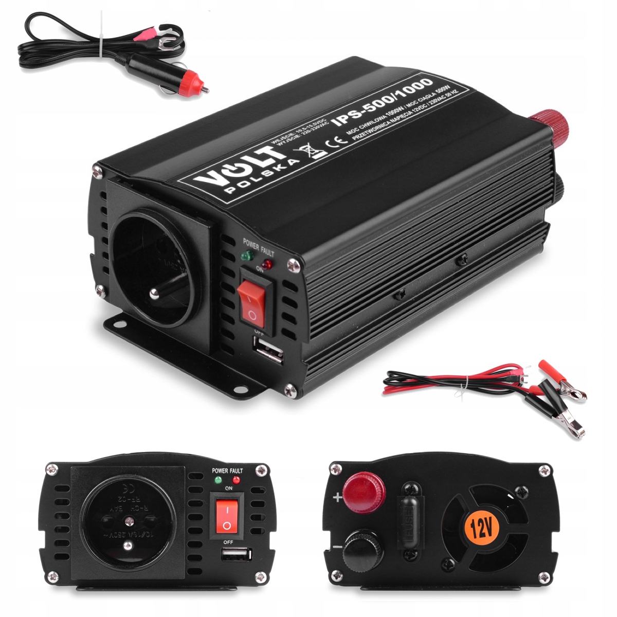 

Przetwornica Napięcia 12V 230V Samochodowa 1000W