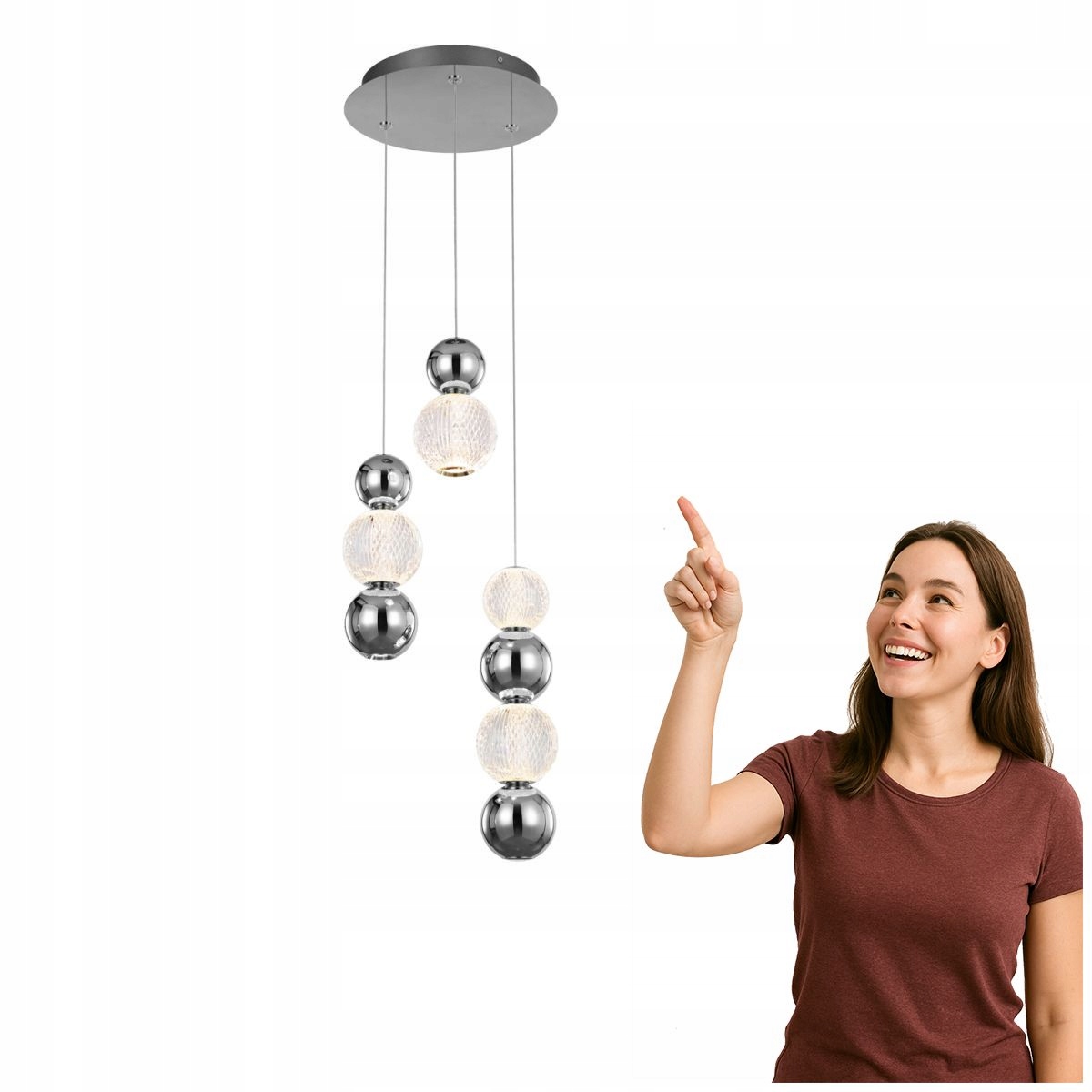 Štýlová závesná Led lampa Oter Chrom 21W, Italux