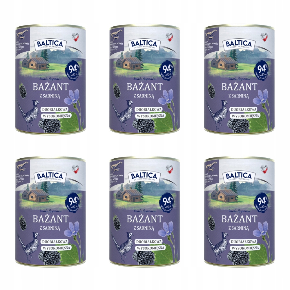 Levně Baltica Krmivo mokré Bažant s srnkou 6 x 400 g bez obilovin