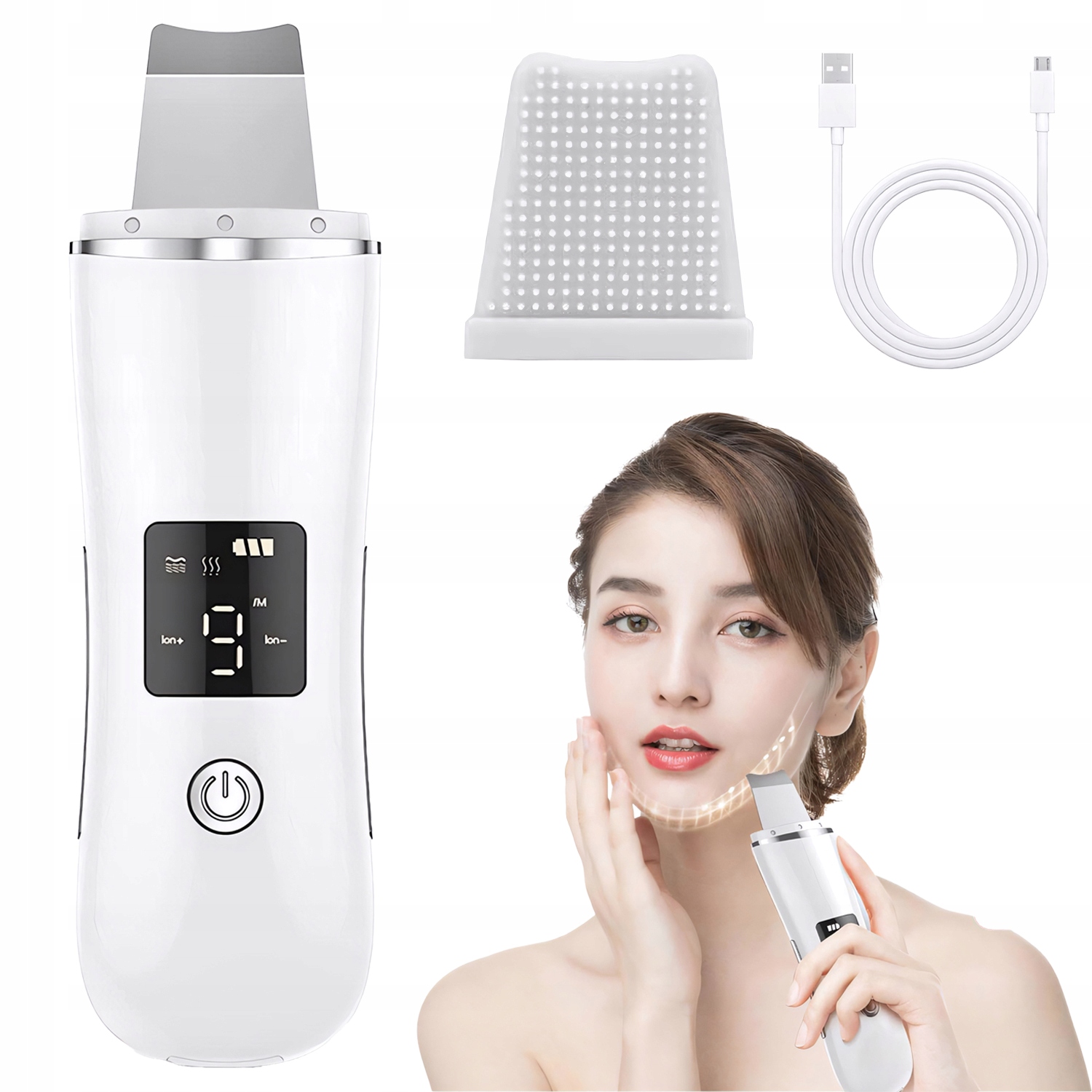 Bezdrátový Kavitační Peeling Ems Ion Ultrazvukové Čištění Obličeje