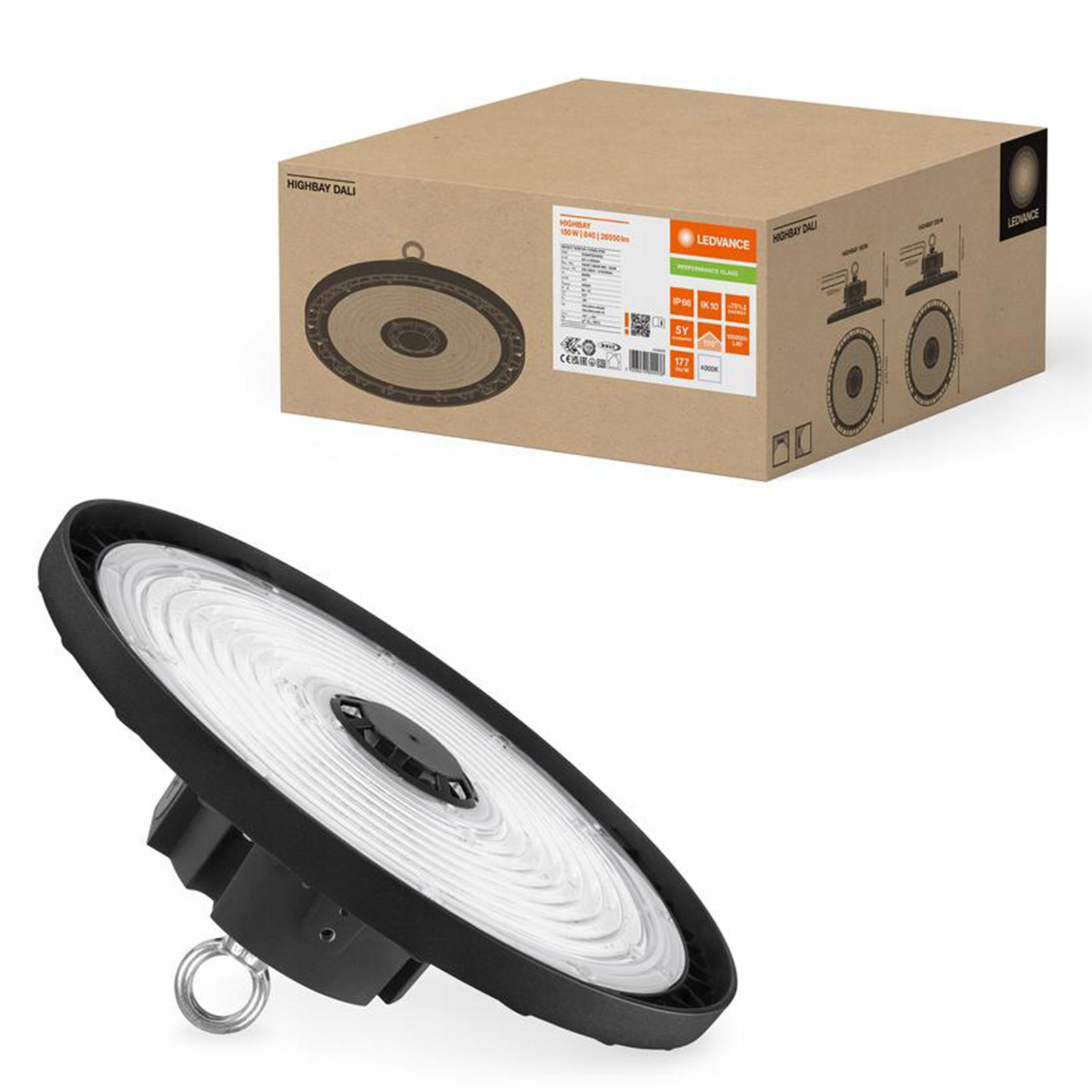 Led lampa Priemyselné svietidlo 150W 26550lm 4000K IP66 IK10 High Bay Gen 5