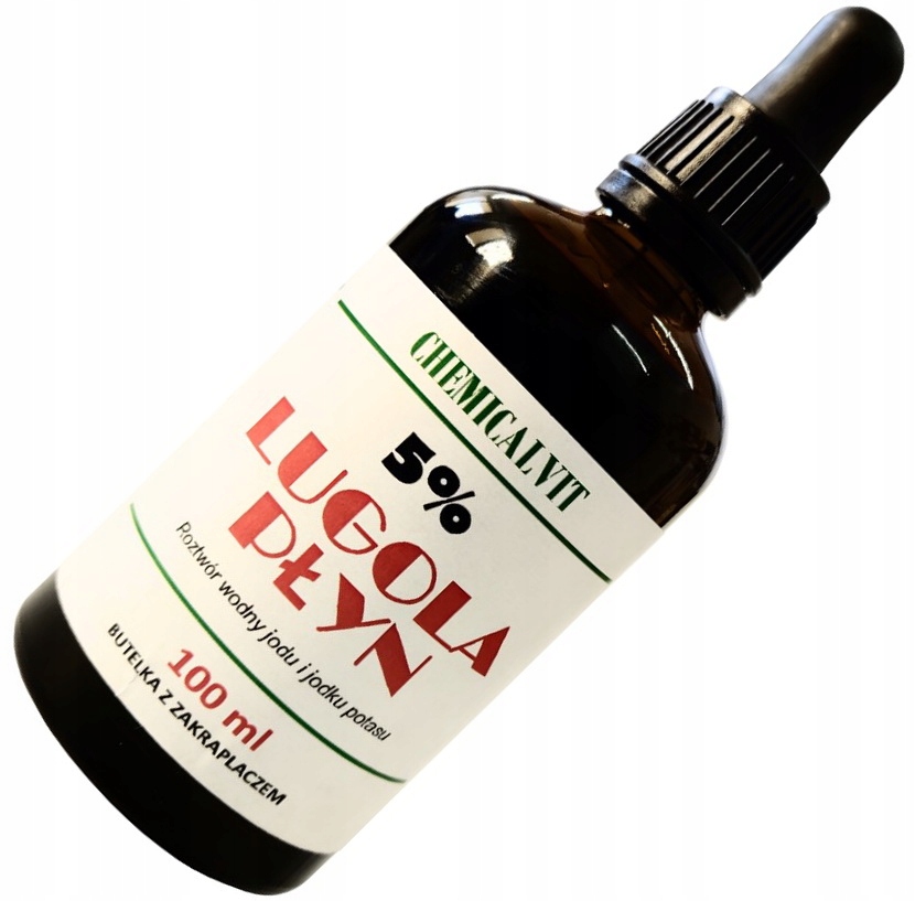 

Płyn Lugola 5% 100ml Jod Czysty Czda Jodek Potasu