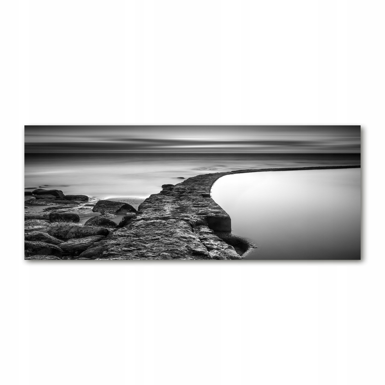 

Foto obraz szkło akryl Kamienista plaża 125x50 cm