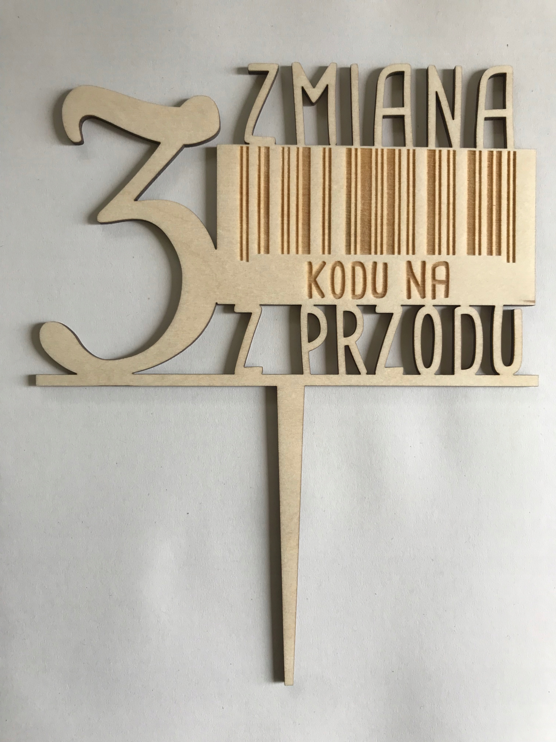 

topper urodzinowy,topper zmiana kodu na 3 z przodu