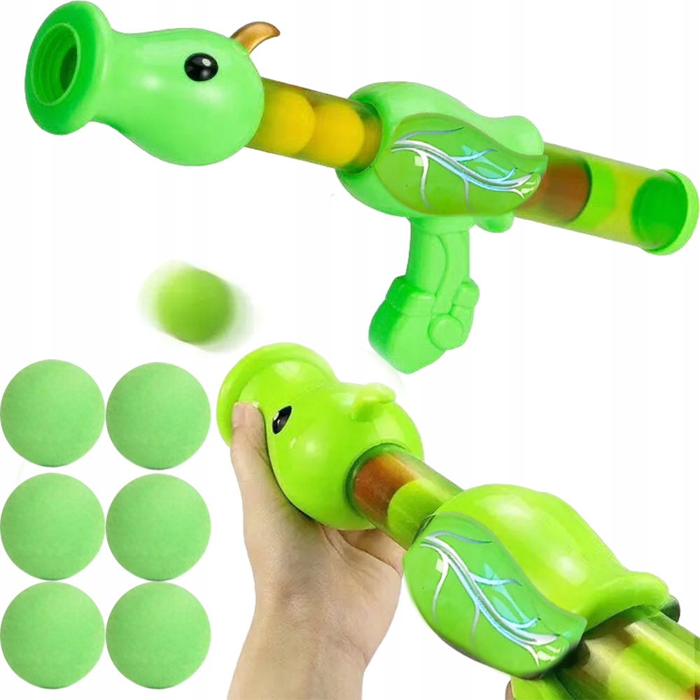 PISTOLET KARABIN BAZOOKA NA DUŻE KULKI PLASTIKOWE WYRZUTNIA PRÓŻNIOWA 6 KUL