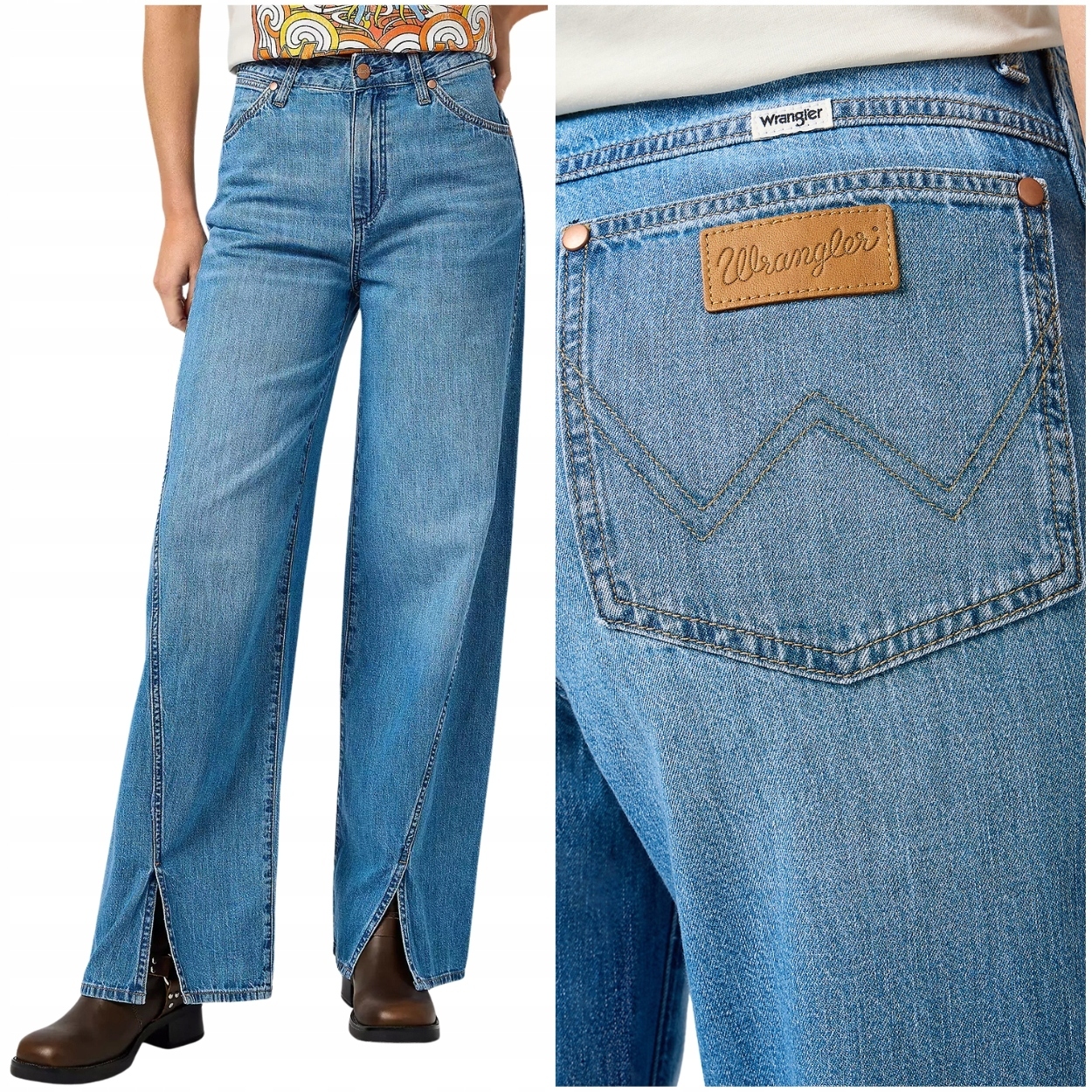Wrangler Spat Loose volné široké dámské džínové kalhoty palazzo W26 L32