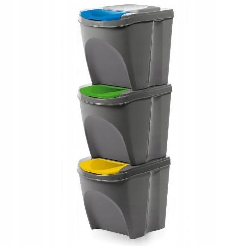 Koše odpadkové, 3 x 25 l, Sortibox IKWB25S3 405U